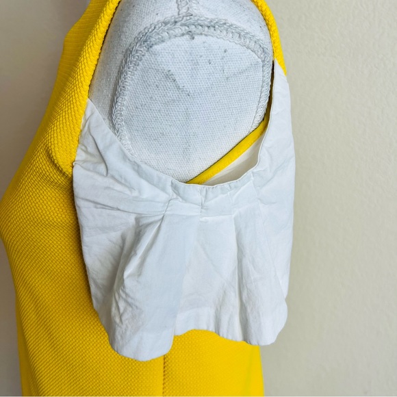 Zara Collection Yellow Ribbed Contrast White Off Shoulder Bardot Shift Dress - Picture 4 of 15